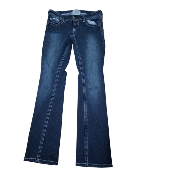 Red Camel Denim - Red Camel Womens Blue Denim Jeans Rhinestone Embellished Pockets Bootcut Size 9‎